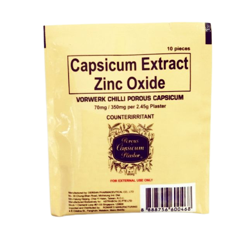 CHILI PLASTER Capsicum Extract Zinc Oxide Plaster 10's price in the